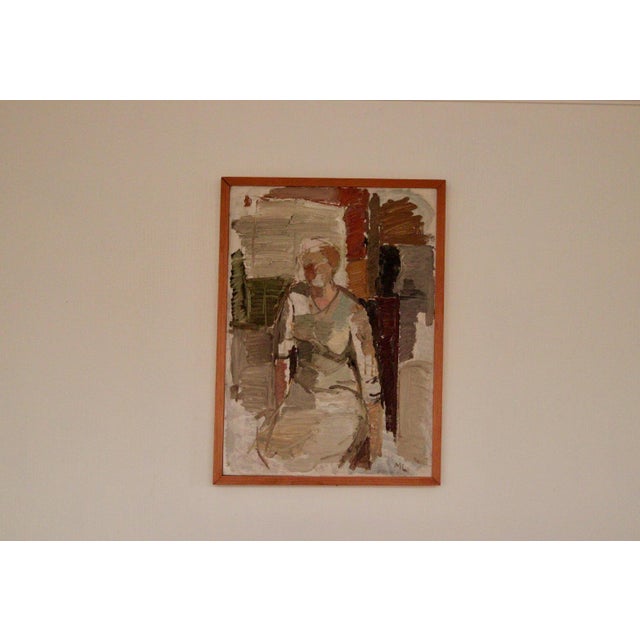 Martin Agaton Lindberg, Sitting Woman, 1950s, Oil on Canvas, Framed For Sale - Image 7 of 16