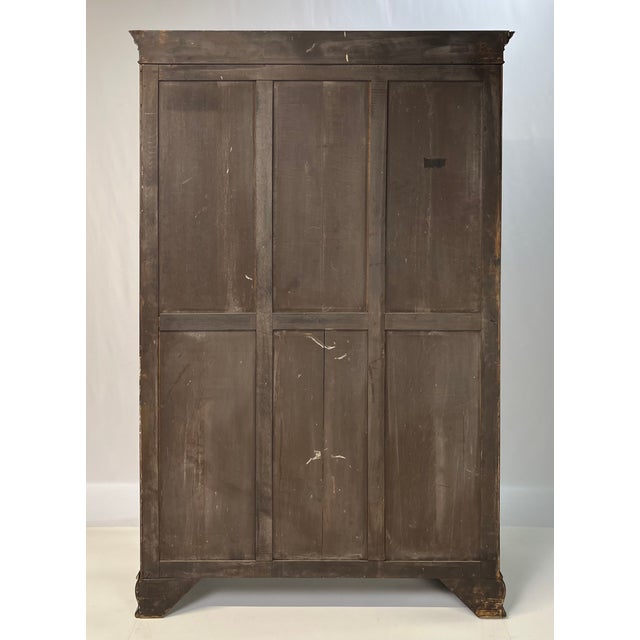 Antique George III Style Flame Mahogany Serpentine Wardrobe For Sale - Image 13 of 13