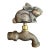 Vintage Natural Patinated Brass Rabbit Garden Water Spigot For Sale