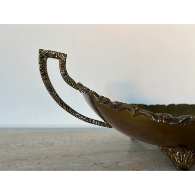 Gorgeous monumental brass centerpiece . This is a vintage hand-hammered brass Mexican centerpiece - fruit bowl. Is marked...