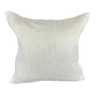 20 x 20 Hemp Pillow Turkish Cushion Natural Grayish White Pillow Cushion Cover For Sale