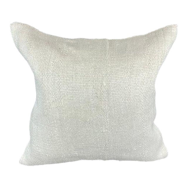 20 x 20 Hemp Pillow Turkish Cushion Natural Grayish White Pillow Cushion Cover For Sale