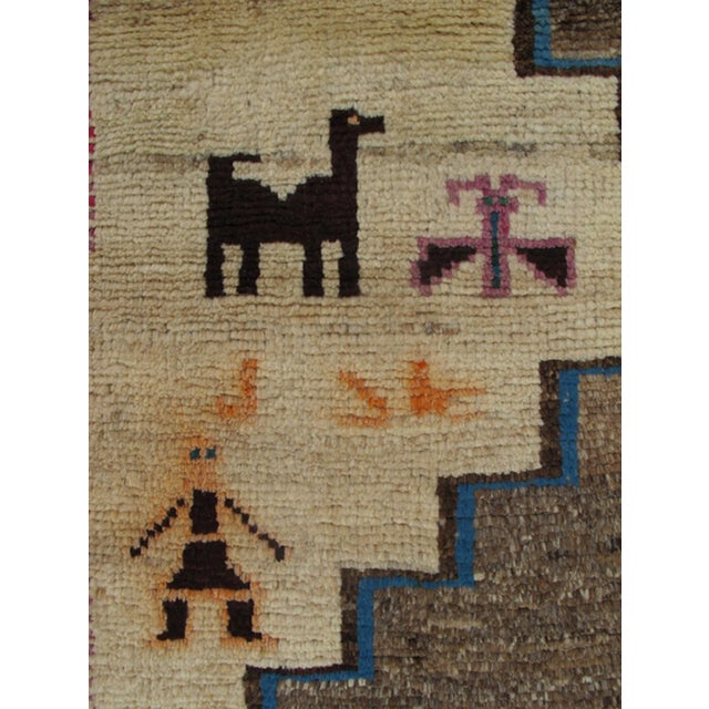 Cream Vintage Gabbeh Rug With Tribal Design of Medallions and Tribal Figures For Sale - Image 8 of 10