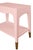 Contemporary Matthew Izzo Home Ronny Glossy Light Pink One Drawer Side Table With Antique Brass Foot Caps For Sale - Image 3 of 6