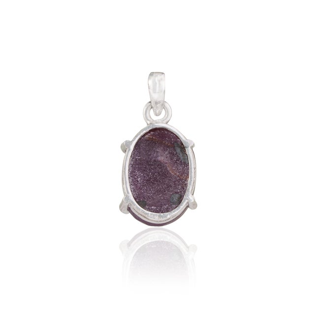 Gemstone Mid Century Modern Inspired 12.53 Ct Natural Oval Star Ruby Solitaire Pendant in 925 Silver For Sale - Image 7 of 12