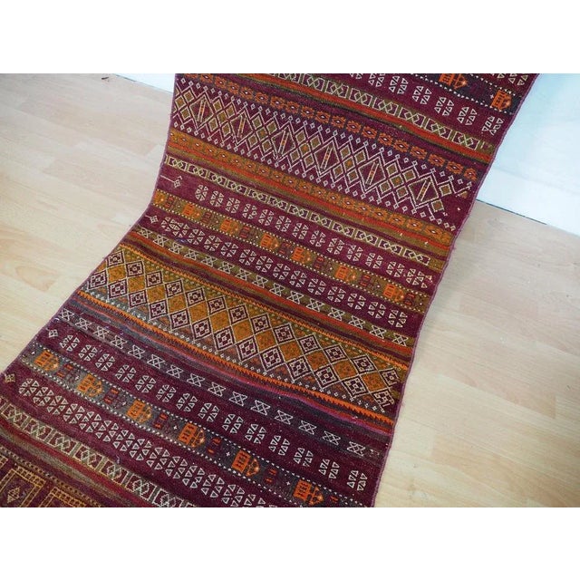 Purple Vintage Tribal Nomadic Beluch Kilim Rug, Afghanistan, 1930s For Sale - Image 8 of 13