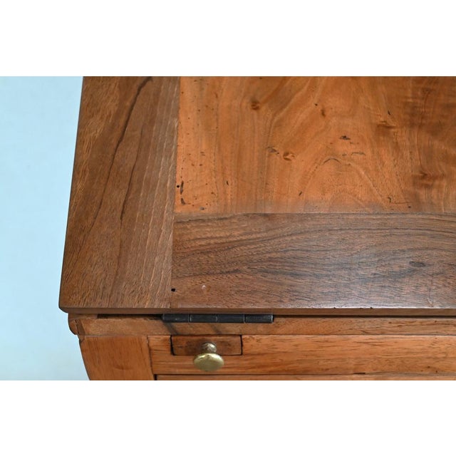 Light Yellow Small Directoire Style Scriban Desk Cabinet in Walnut, Early 20th Century For Sale - Image 8 of 18