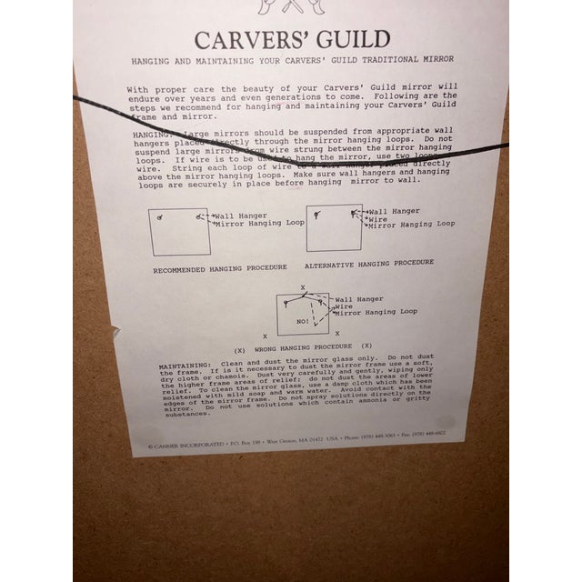 Carver’s Guild Regina Gold Hand Carved Mirror For Sale - Image 9 of 16