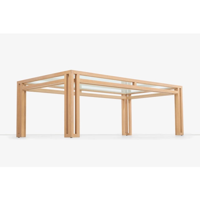 Billy Baldwin Billy Baldwin Oak and Glass Dining Table For Sale - Image 4 of 12