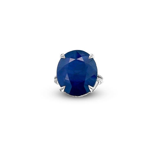 Natural Finely Faceted Quality Solitaire Composite Sapphire Ring 6.5 14k W Gold 16.5 TCW Certified $2,950 310620 This is a...