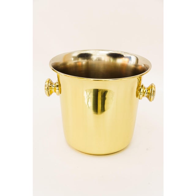 Brass Champagne Bucket vienna around 1950s Brass polished and stove enameled