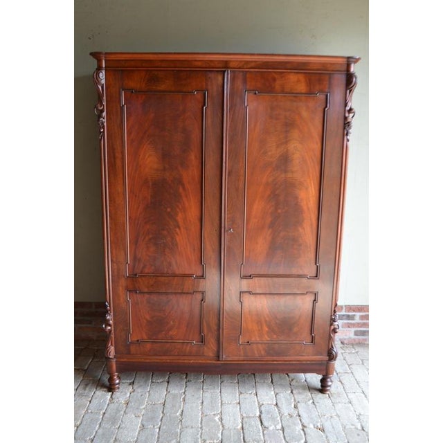 Antique German Mahogany Cabinet For Sale - Image 9 of 10