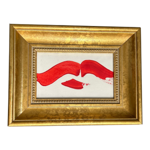 Contemporary Original Abstract “Flying Red Lips” Painting