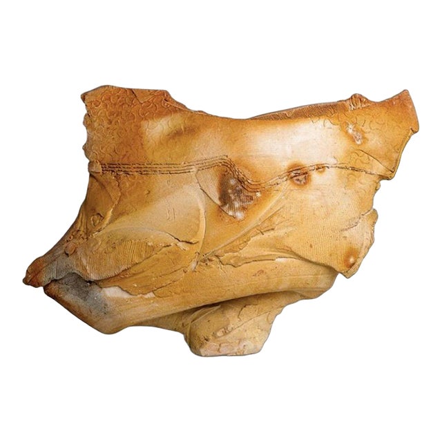 1980s Poul Soldner Raku-Fired Crazed Pedestal Piece Vessel For Sale