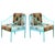 Pair of Wrought Iron Turquoise Lounge Chairs with Outdoor Geometrical Fabric For Sale - Image 15 of 18
