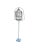 Antique White Wicker Birdcage on Metal Stand Sunroom Garden Decor For Sale - Image 10 of 12