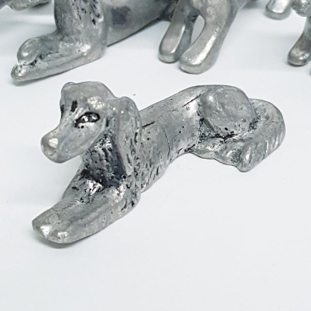 Pewter Dog Breed Kniferests by Les Étains De La Fountain, 1970s, Set of 6 For Sale - Image 4 of 10