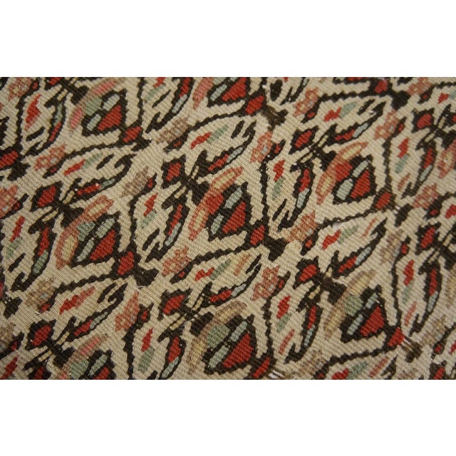 Fantastic Oyster Gray Color With Geometric and Floral Design Antique Persian Senneh Kilim Rug For Sale In New York - Image 6 of 9