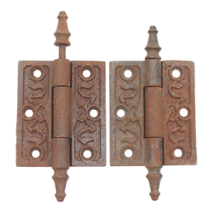 Pair of Antique 2.5 X 3 In. Victorian Cast Iron Door Hinges