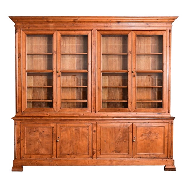 French 19th Century Pine and Glass Door Bibliotheque For Sale
