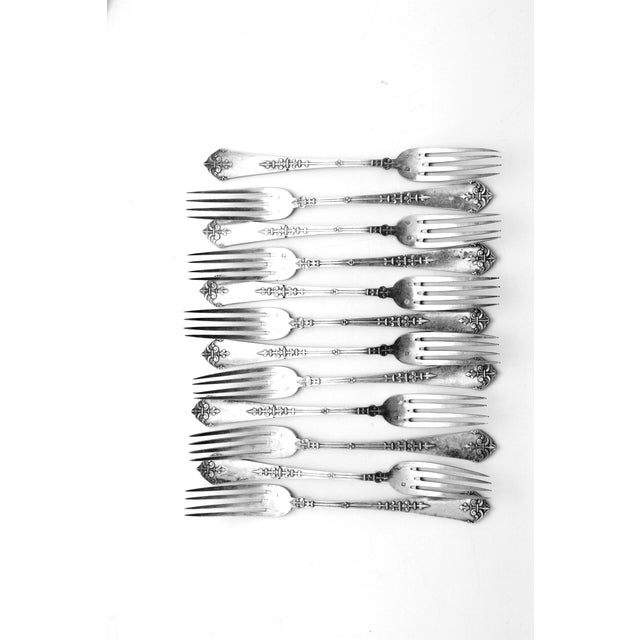Antique Silver Dessert Forks, 1900s, Set of 12 For Sale - Image 12 of 12