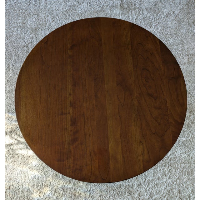 Mid Century Bucks County Two-Tier Provincial Solid Cherry Gueridon Accent Table For Sale - Image 4 of 9