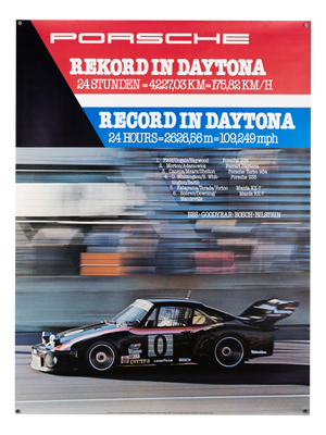 Porsche Record at Daytona Porsche Poster from Strenger Advertising Agency, 1979