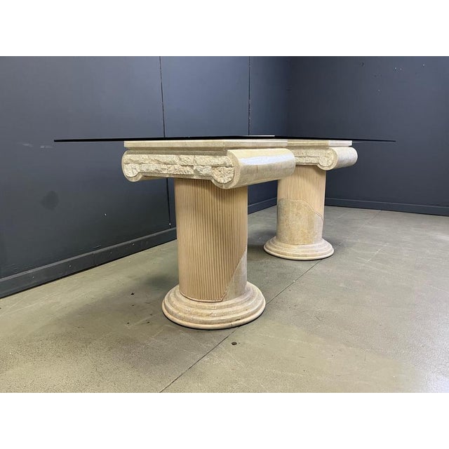 Vintage Tesselated Stone Pedestal Dining Table by Maithland Smith, 1970s For Sale - Image 3 of 13