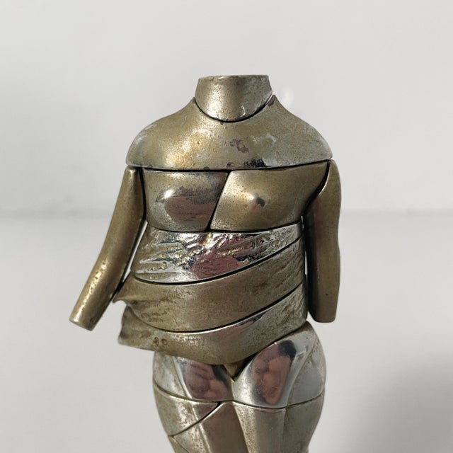 Spanish Nickel-Plated Metal Mini Cariatide Sculpture by Miguel Berrocal, 1968-1969 For Sale - Image 6 of 15