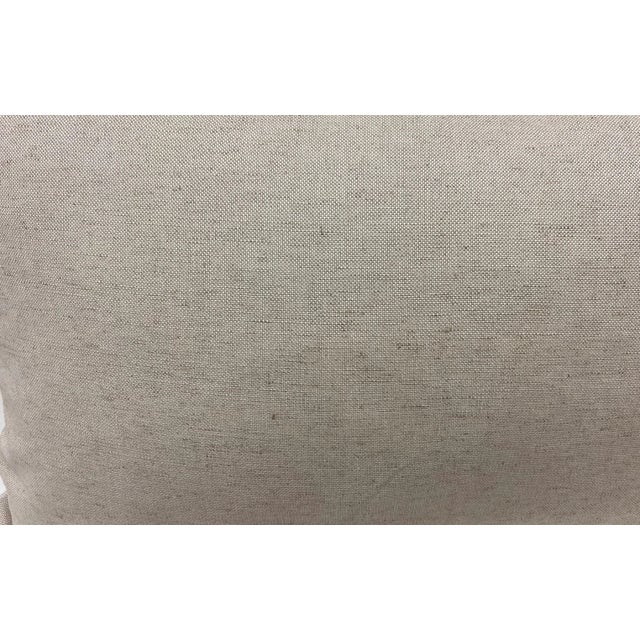 Textile Pair of Large Bolster Pillows With a Classic Geometric Pattern in Yellow & Gray - Made in Uk. For Sale - Image 7 of 8