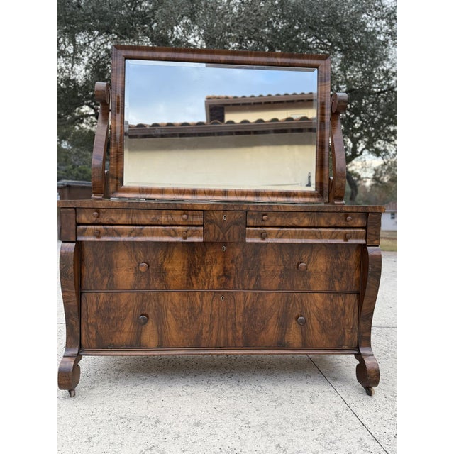 19th-Century American Empire / Grecian Plain Style Two-Piece Dressing Suite, C. 1840 For Sale - Image 4 of 17