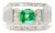18k White Gold 1 Carat Natural Emerald Mens Ring With Princess Cut Diamonds For Sale