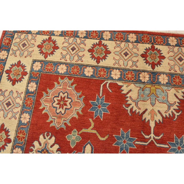Textile Kazak Rug 8’6” X 13’4” Red Wool Tribal Hand-Knotted Oriental Carpet For Sale - Image 7 of 15