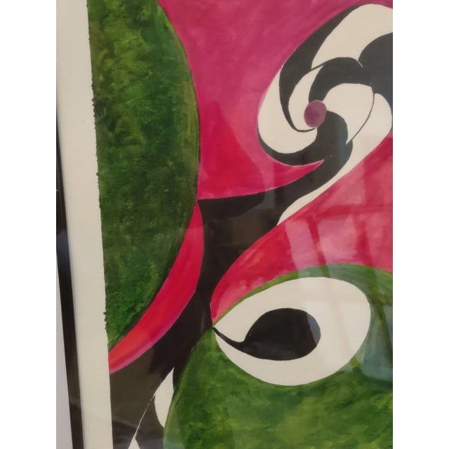 2010s "Black & White Swirl 2" Contemporary Acrylic Painting, Framed With Glass For Sale - Image 5 of 7