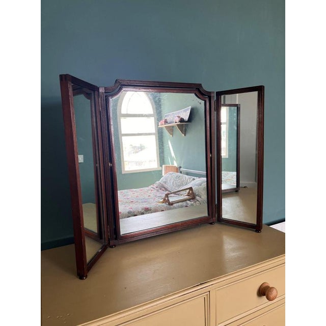 Vintage Triptych Mirror with Adjustable Centre Mirror For Sale - Image 11 of 12