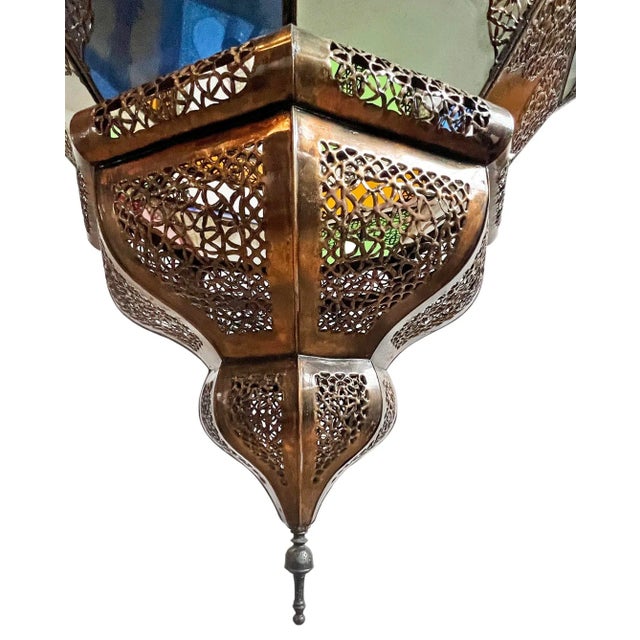 Metal Vintage Large Moroccan Kasbah Pendant Light For Sale - Image 7 of 10