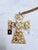 1960s Signed Schreiner New York Cross Pendant Brooch Clear Crystal With Original Chain For Sale - Image 10 of 15
