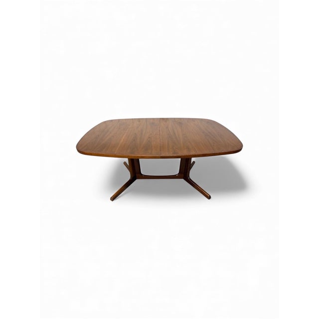 This listing is for a Mid-Century Danish Modern Oval Walnut Dining Table. Featuring a Danish modern design, oval walnut...