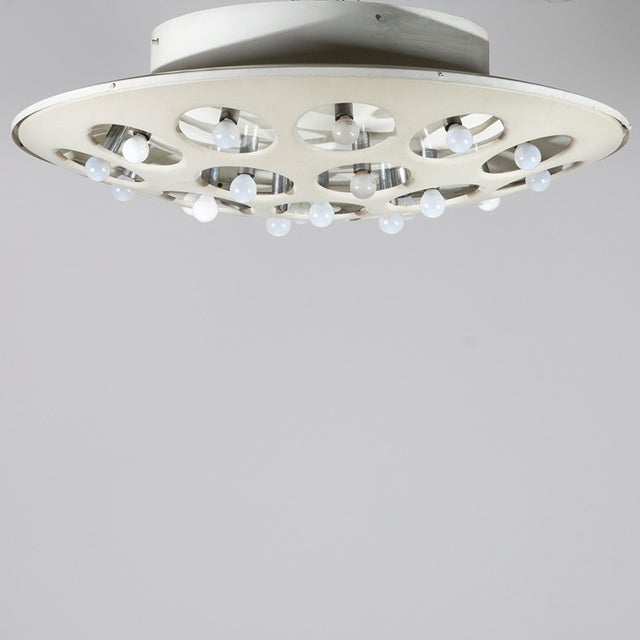 Large Vintage Model CP3529 Chandelier in White Lacquered Aluminum from Stilnovo, Italy, 1960s For Sale - Image 10 of 10