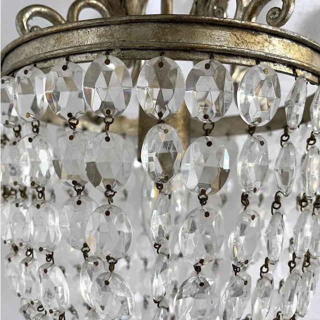 Currey & Company French Silver Leaf Crystal Prism 'Bettina" Pendant by Currey & Company For Sale - Image 4 of 12