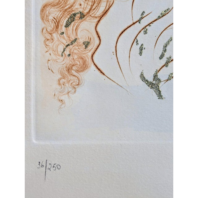 Salvador Dali, The Kiss, 1971, Etching & Stencil with Gold Foil on Arches Paper For Sale - Image 9 of 15