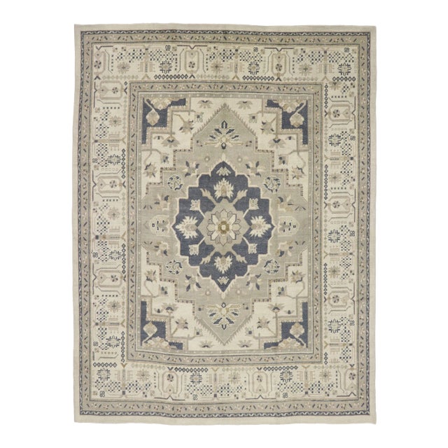 Neutral Turkish Oushak Rug -- 10'01 X 13'04 For Sale