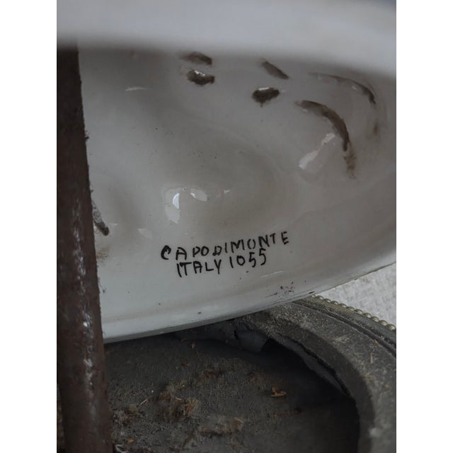 1950s Italian Capodimonte Rococo Revival Porcelain Table Lamps, Pair For Sale - Image 10 of 10