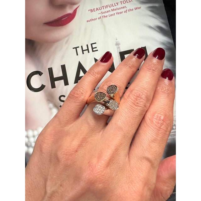 Diamond Pave Cluster Shape Mountain Peaks Unique 18 Karat Rose White Gold Ring, Size 7.5 For Sale - Image 16 of 18