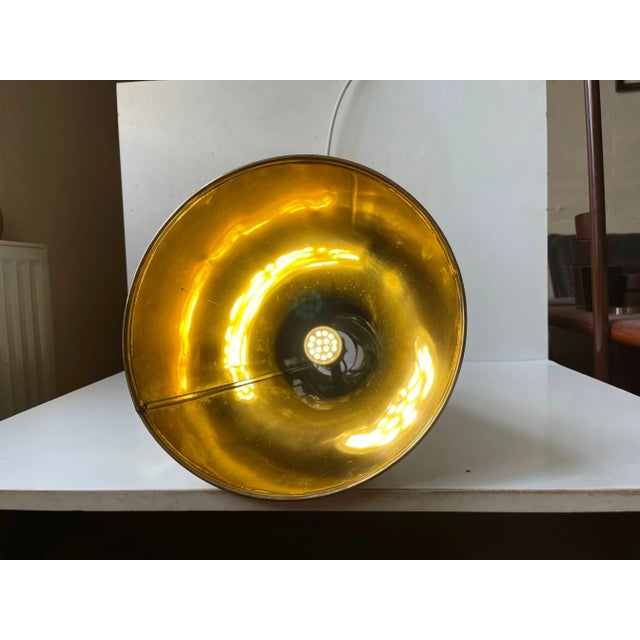 Vintage Nautical Brass Megaphone Pendant Lamp, 1970s For Sale - Image 3 of 10