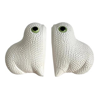 Jean Rogers Style Hobnail Frog Bookends For Sale