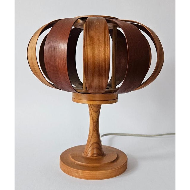 Mid-Century Veneer Table Lamp, Denmark, 1960s For Sale - Image 4 of 18