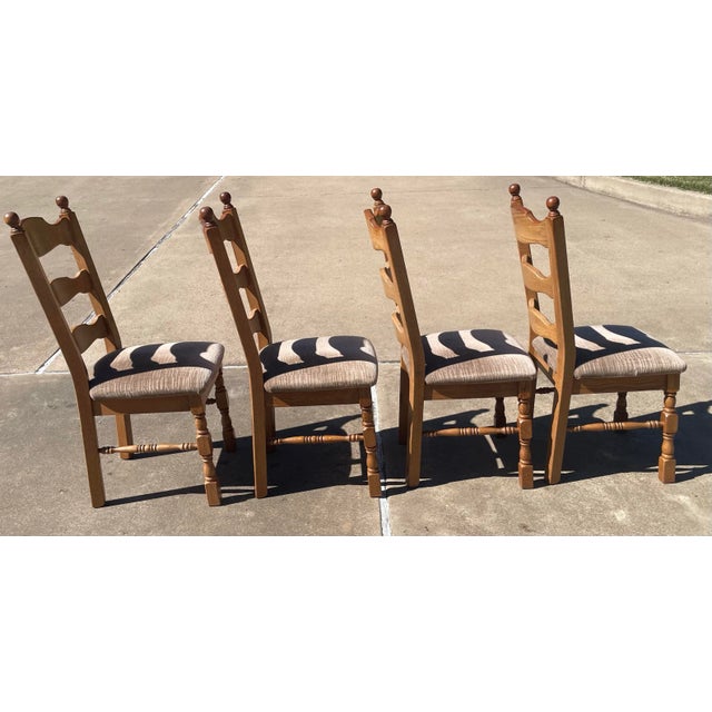 French Country French Country Ladderback Dining Chairs- Set of 4 For Sale - Image 3 of 11