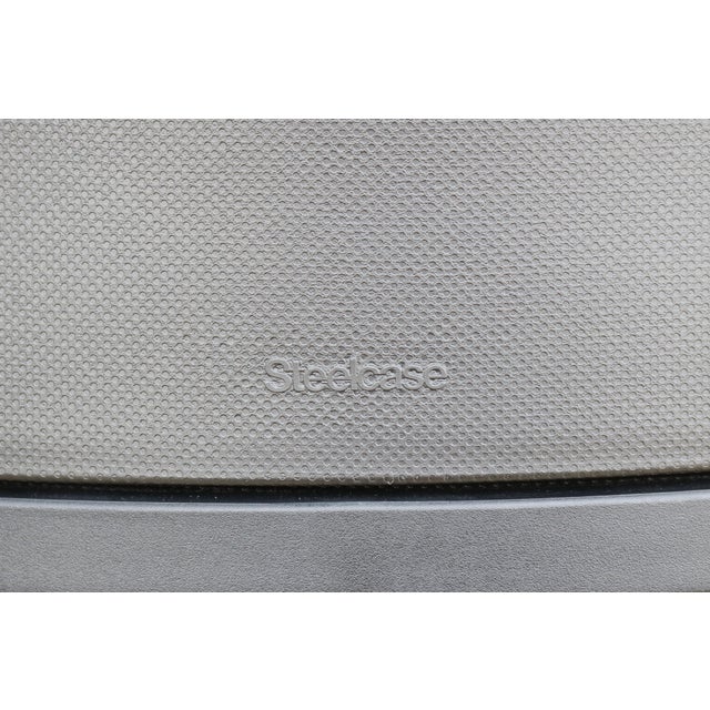 Steelcase New Amia Executive Ergonomic Office Chair Black Vinyl Fully Adjustable For Sale - Image 17 of 18