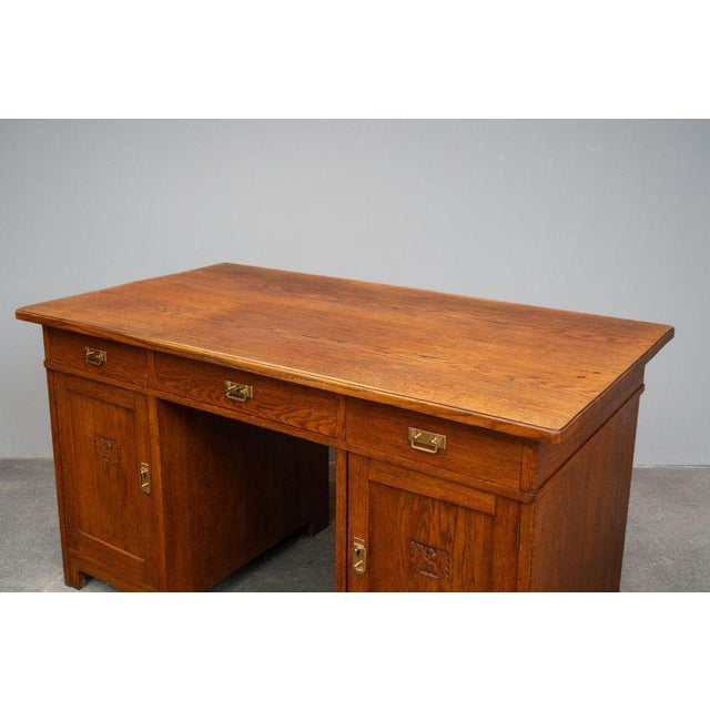 Early 20th Century Art Nouveau Desk in Oak For Sale - Image 13 of 18